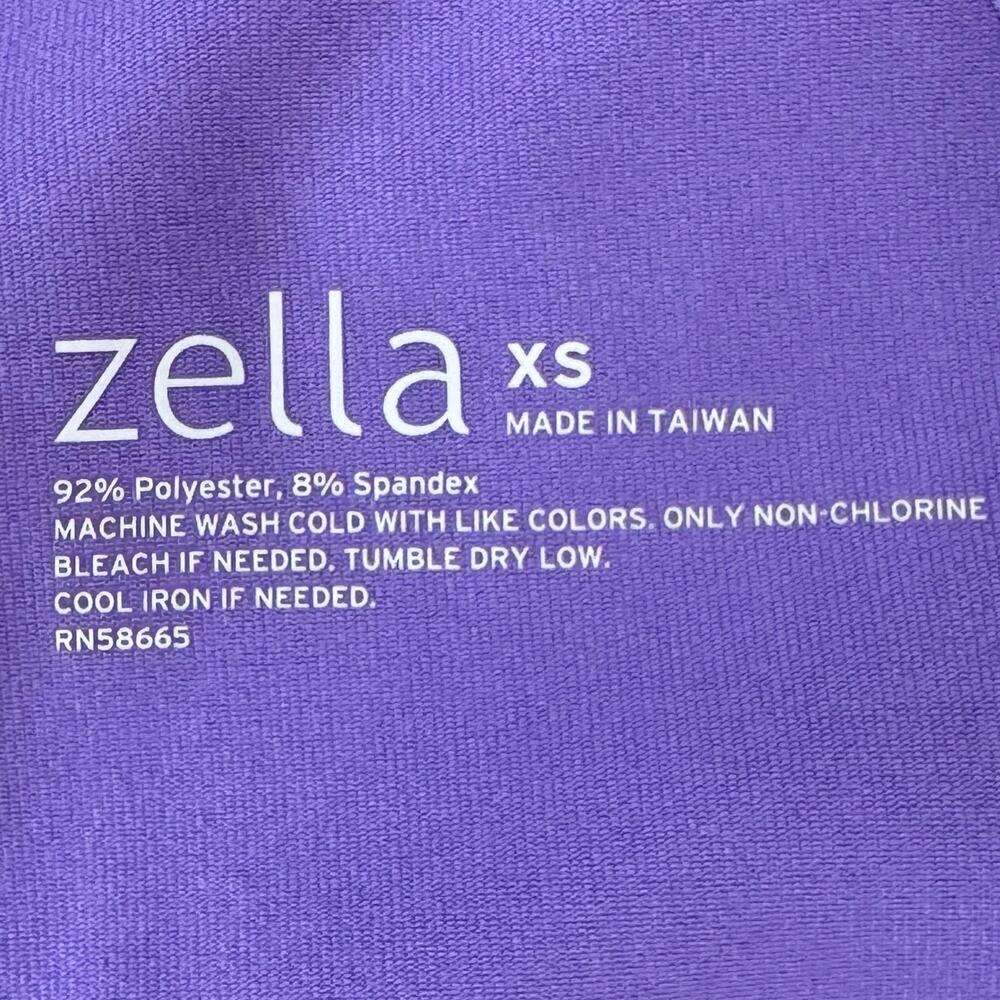 Zella Activewear Purple Patterned Design Full Zip Side Pockets Women's Size XS - Picture 4 of 7